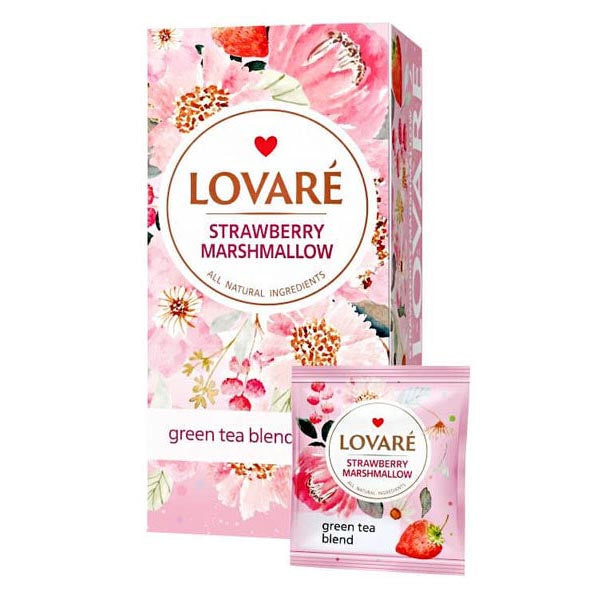 Чай зеленый клубнично-зефирный – 24 чайных пакетика