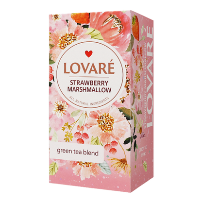 Tea Green Strawberry Marshmallow –  24 Tea Bags – 2.2 oz (62 gr)