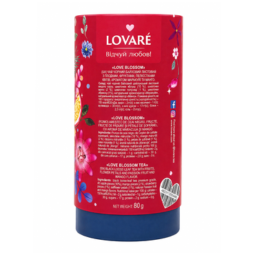 Tea Loose Black Love Blossom –  Tube – 2.82 oz (80gr)
