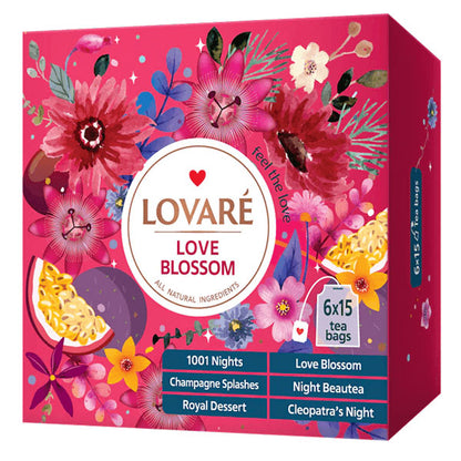 Чайная коллекция Love Blossom – 6 вкусов – 90 чайных пакетиков