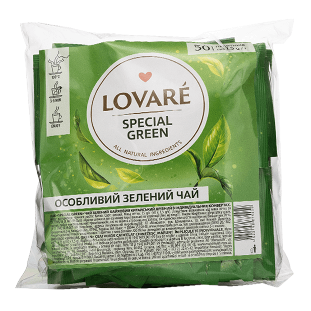 Ловаре Зеленый чай Special Chinese – 50 чайных пакетиков