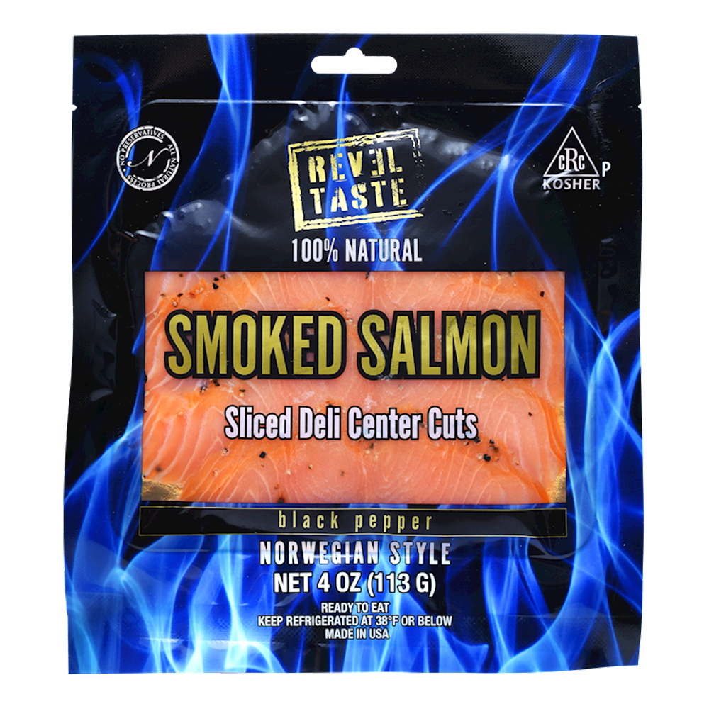 Lox – Sliced Cold Smoked Salmon with Black Pepper – 4 oz (113 gr)