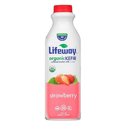 Органический кефир со вкусом клубники – 33,81 жидких унции (1,0 л)