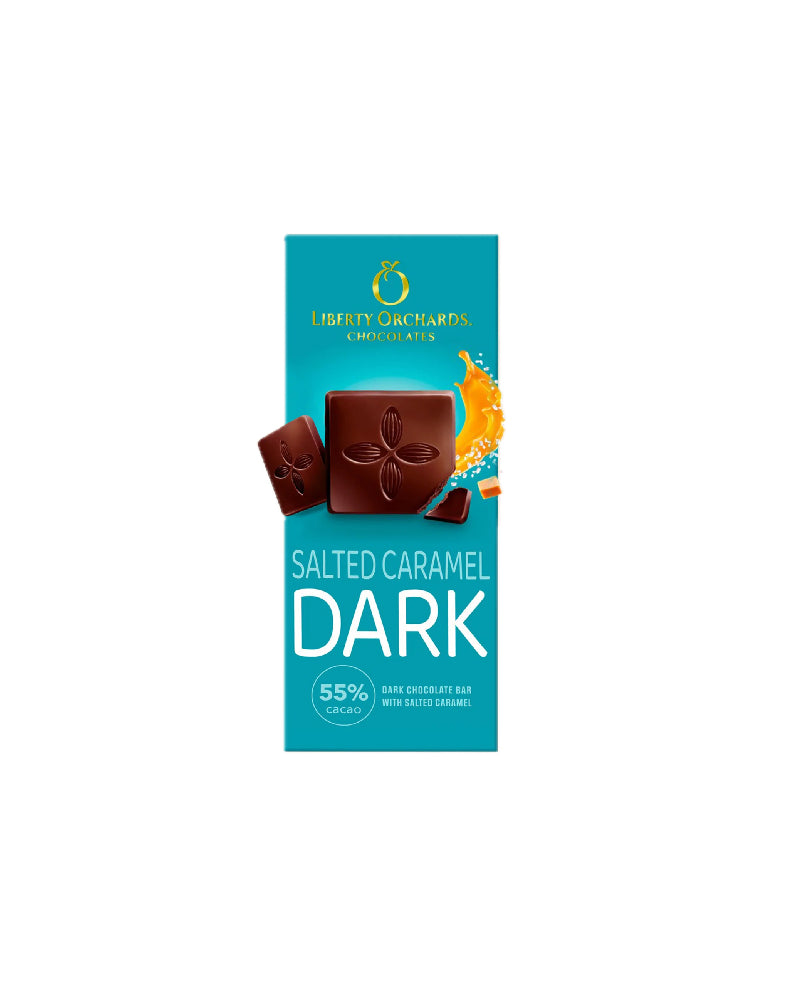 Liberty Orchards - Dark chocolate 55% with salted caramel 90g