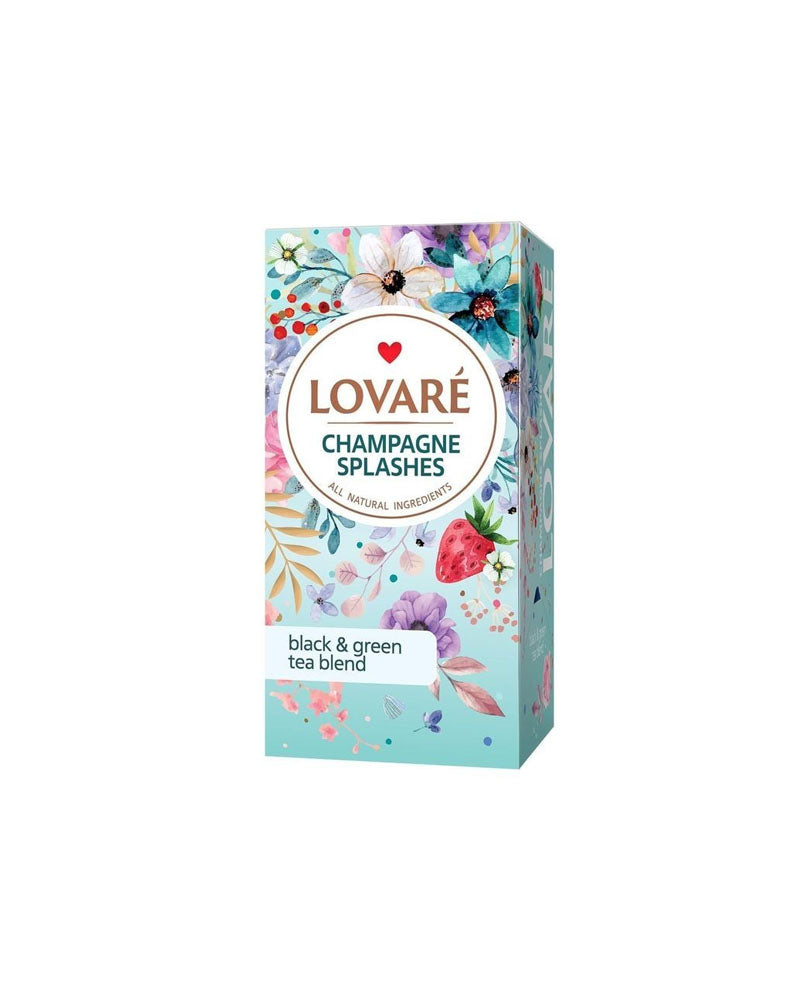 Lovare - Tea Black&amp;green Splashes Of Champagne 24tb