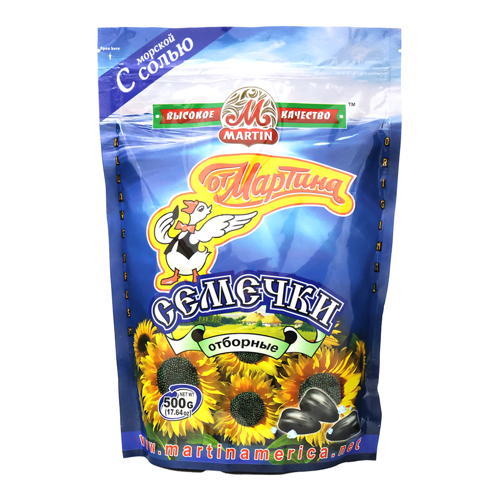 Семечки подсолнечника высшего качества с морской солью – 17,64 унции (500 г)