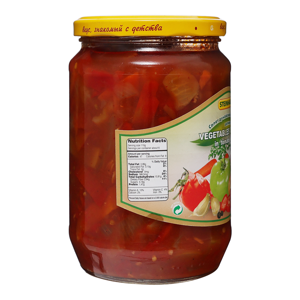 Овочевий салат-закуска подрібнений з томатним соусом – 25.4 унції (720 г)