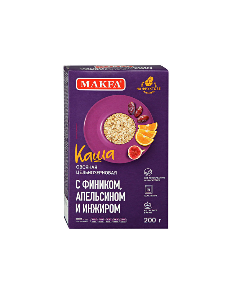 Makfa - Oatmeal Instant (Sugar Free) Orange+Dates+Fig 200gr