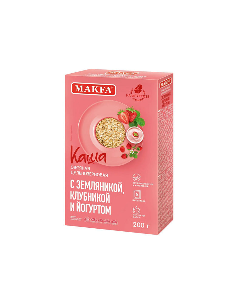 Makfa - Oatmeal Instant (Sugar Free) Strawberry+Yogurt 200gr