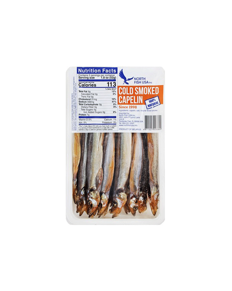 North Fish - (Tray) Smoked Fish Capelin 256gr