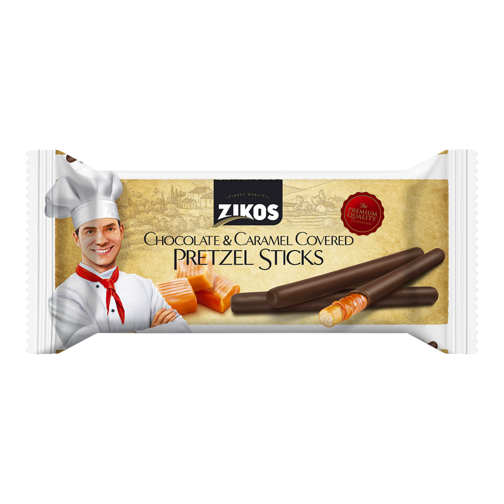 Pretzel Sticks Covered with Chocolate and Caramel – 105 gr (3.70 oz)