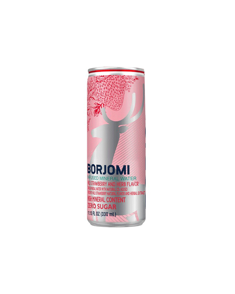 Borjomi - Water (Can) Mineral Borjomi With Wild Strawberry+Herbs 330ml