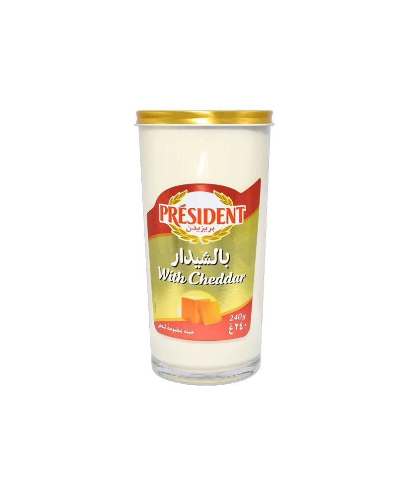 President - Cream Cheese (Glass) Cheddar 250gr