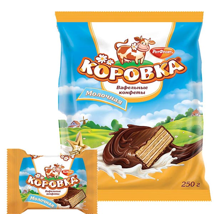 Вафли «Коровка» молочные – Упаковка – 8,82 унции (250 г)