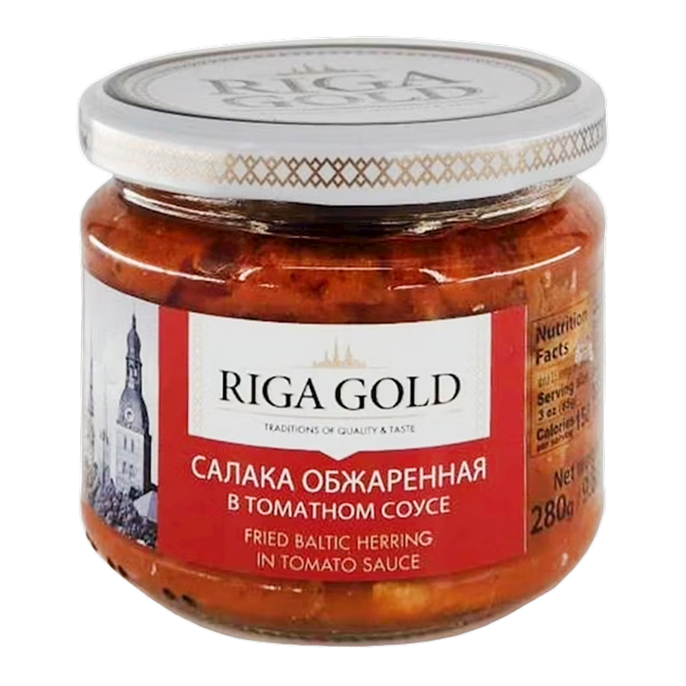 Smoked Fried Baltic Herring in Tomato Sauce (Glass) – 9.88 oz (280 gr)