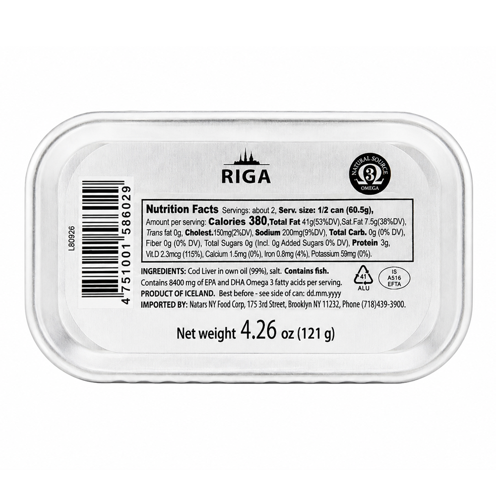 Cod Liver Square The Best of Riga – 4.27 oz (121gr)