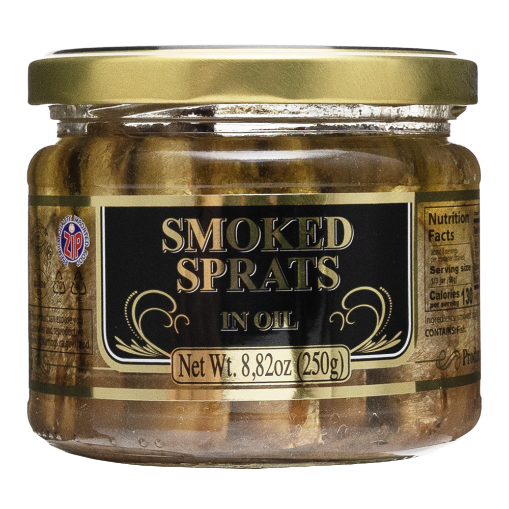 Smoked Sprats in Oil – Glass Jar – 8.82 oz (250 gr)