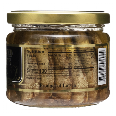 Smoked Sprats in Oil – Glass Jar – 8.82 oz (250 gr)
