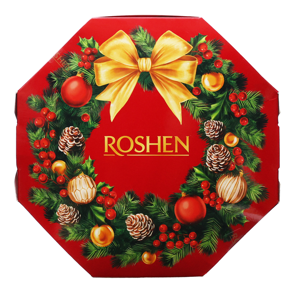 Новогодний подарок – Набор конфет и рождественский венок (Венок) – 598 г (21,09 унции)