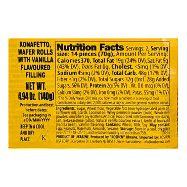 Wafers Roll Konafetto with Vanilla – 4.94 oz (140gr)