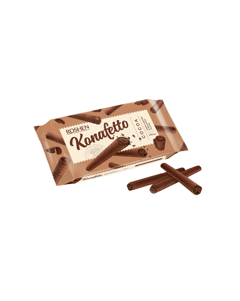 Roshen – Wafers Roll Konafetto W/Cocoa 140gr