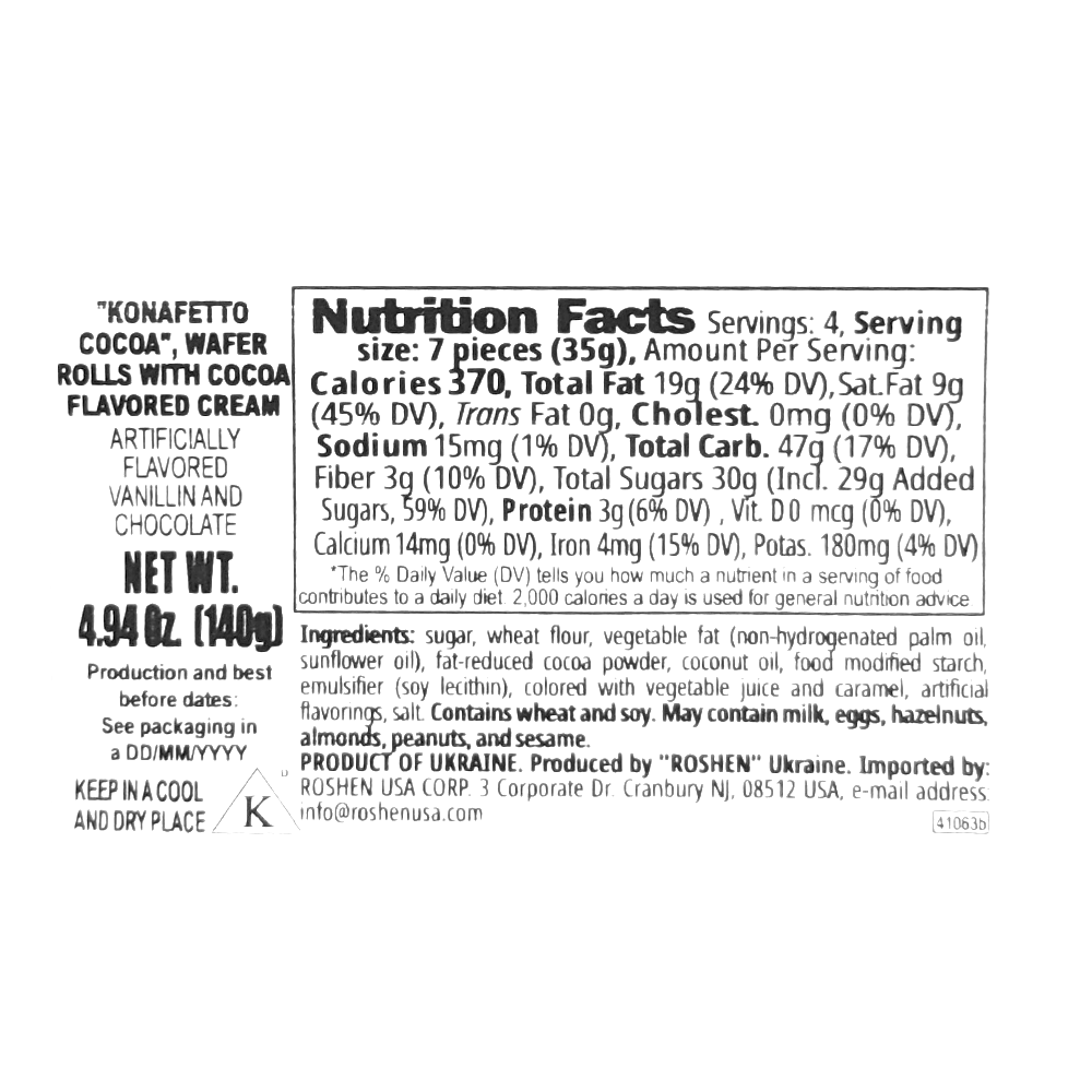 Wafers Roll Konafetto with Cocoa – 4.94 oz (140gr)