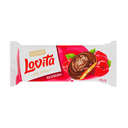 Печенье Ловита с малиновым желе – 4,76 унций (135 г)