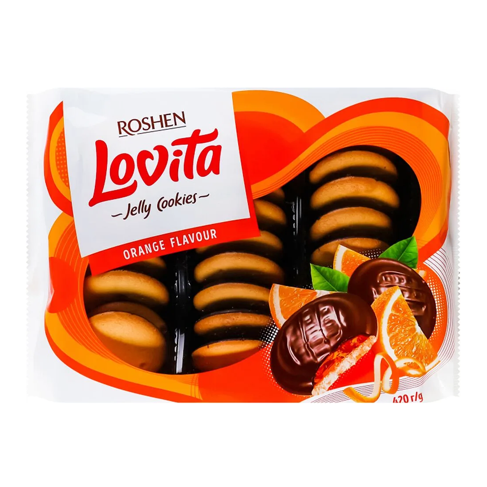 Cookies Choco Glazed Lovita Orange Jelly- 14.8 Oz (420gr)