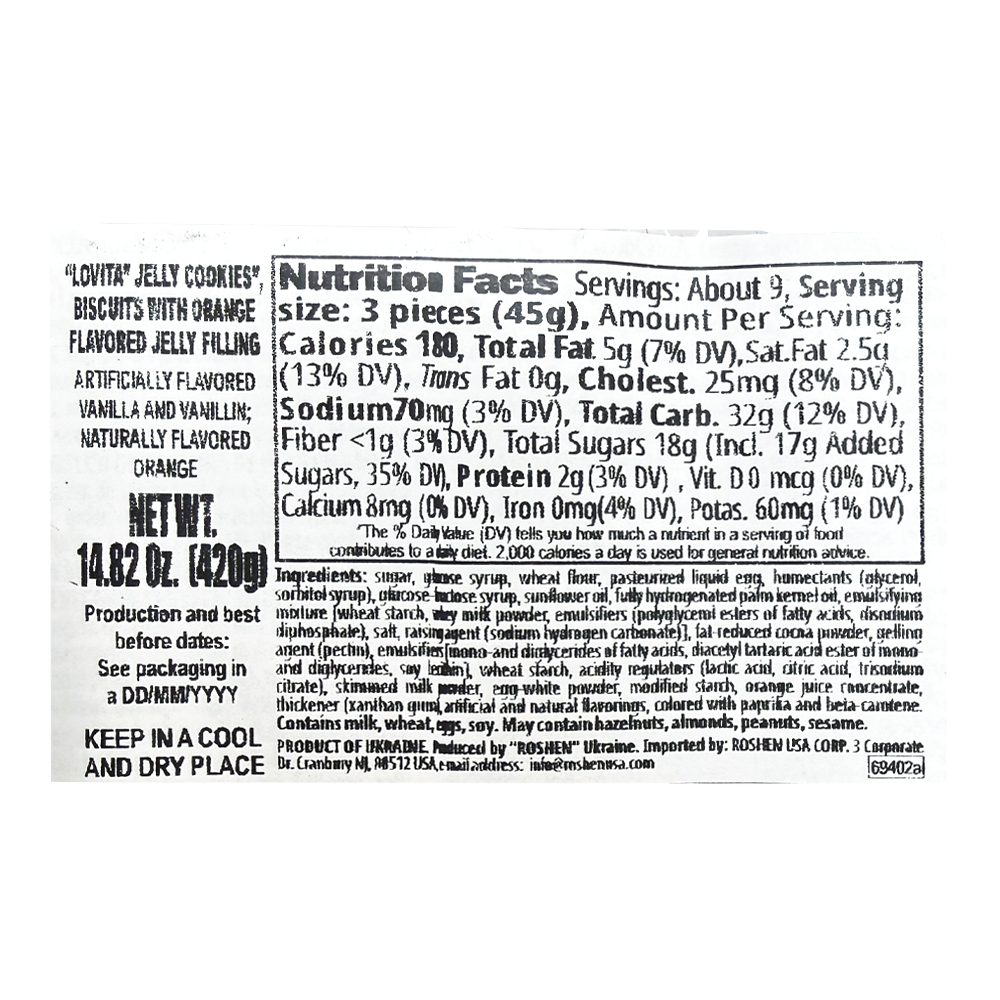 Cookies Choco Glazed Lovita Orange Jelly- 14.8 Oz (420gr)