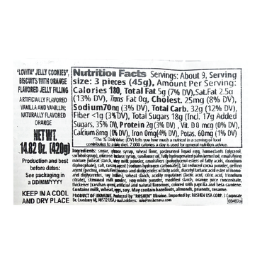 Cookies Choco Glazed Lovita Orange Jelly- 14.8 Oz (420gr)
