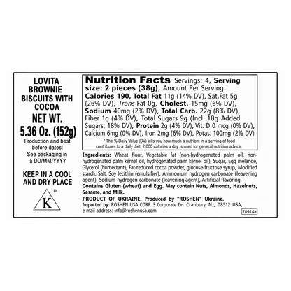 Cookies Lovita Brownie with Coconut – 5.36 oz (152 gr)