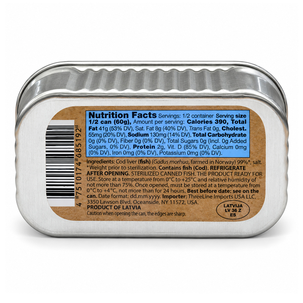 Cod Liver – In Its Own Juice – 4.27 oz (121 g)