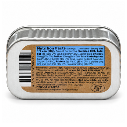 Cod Liver – In Its Own Juice – 4.27 oz (121 g)