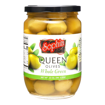 Marinated Olives (Large) Queen Green – Whole – 16 oz (453gr)
