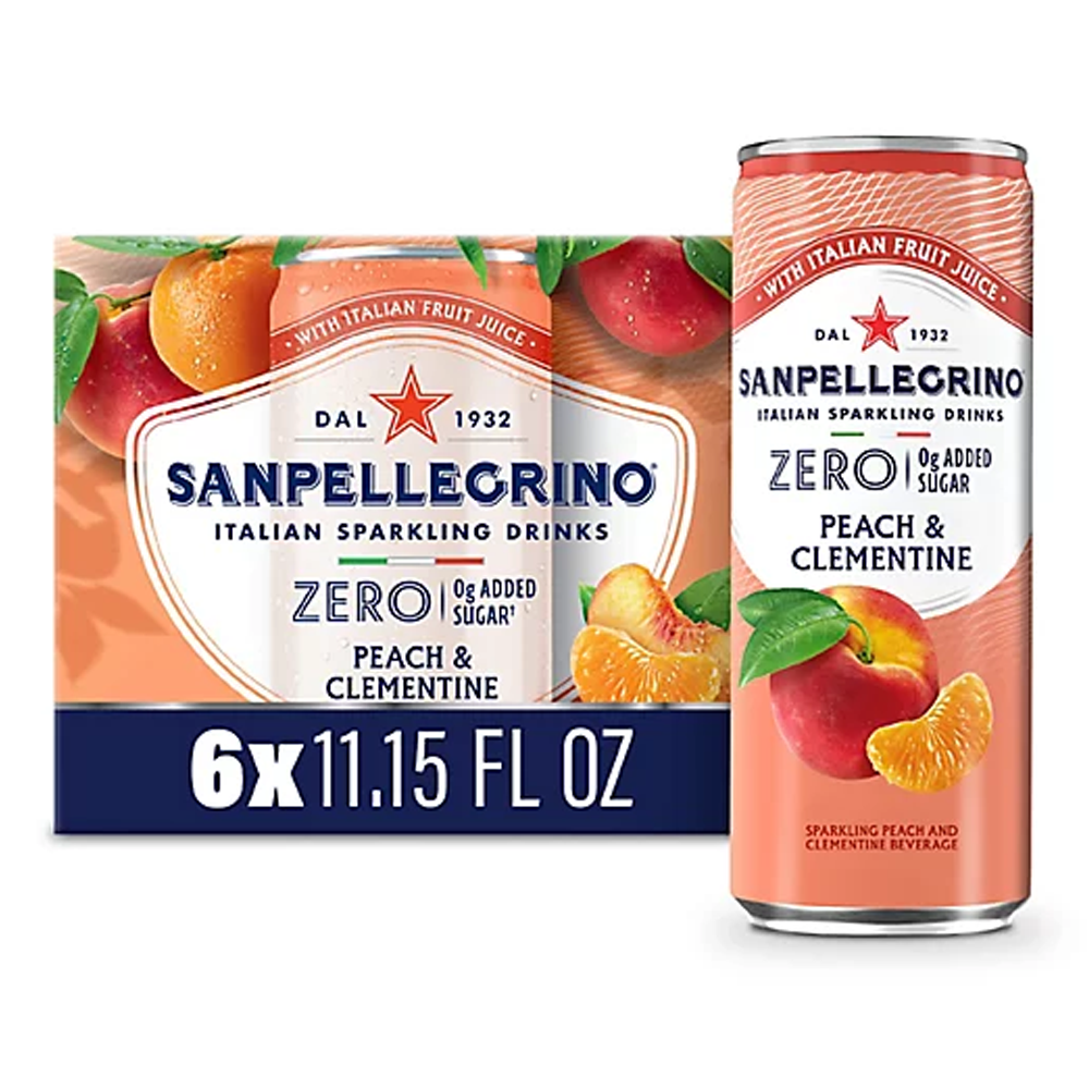 Water Sparkling Zero Peach and Clementine 6 pk – Can – 11.15oz (315ml)