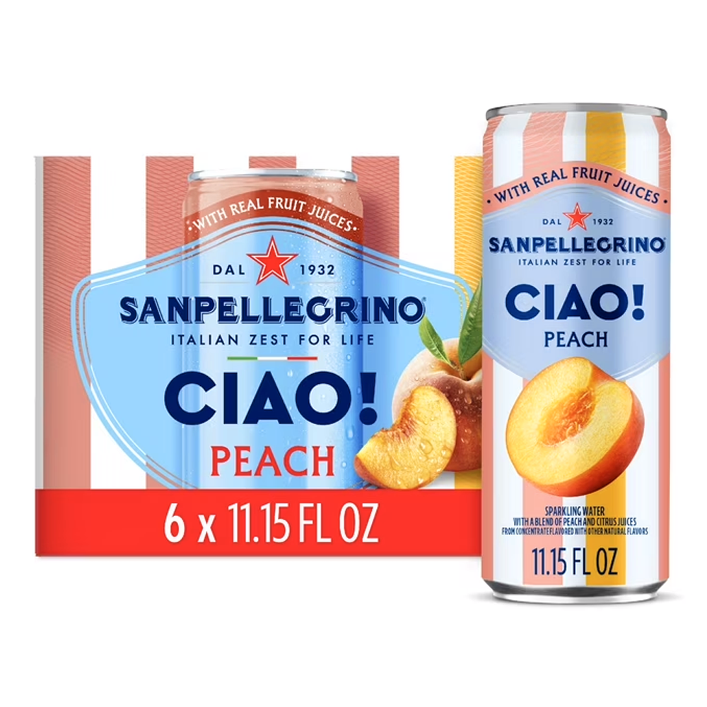 Water Sparkling Ciao! Peach 6 pk – Can – 11.15oz (315ml)