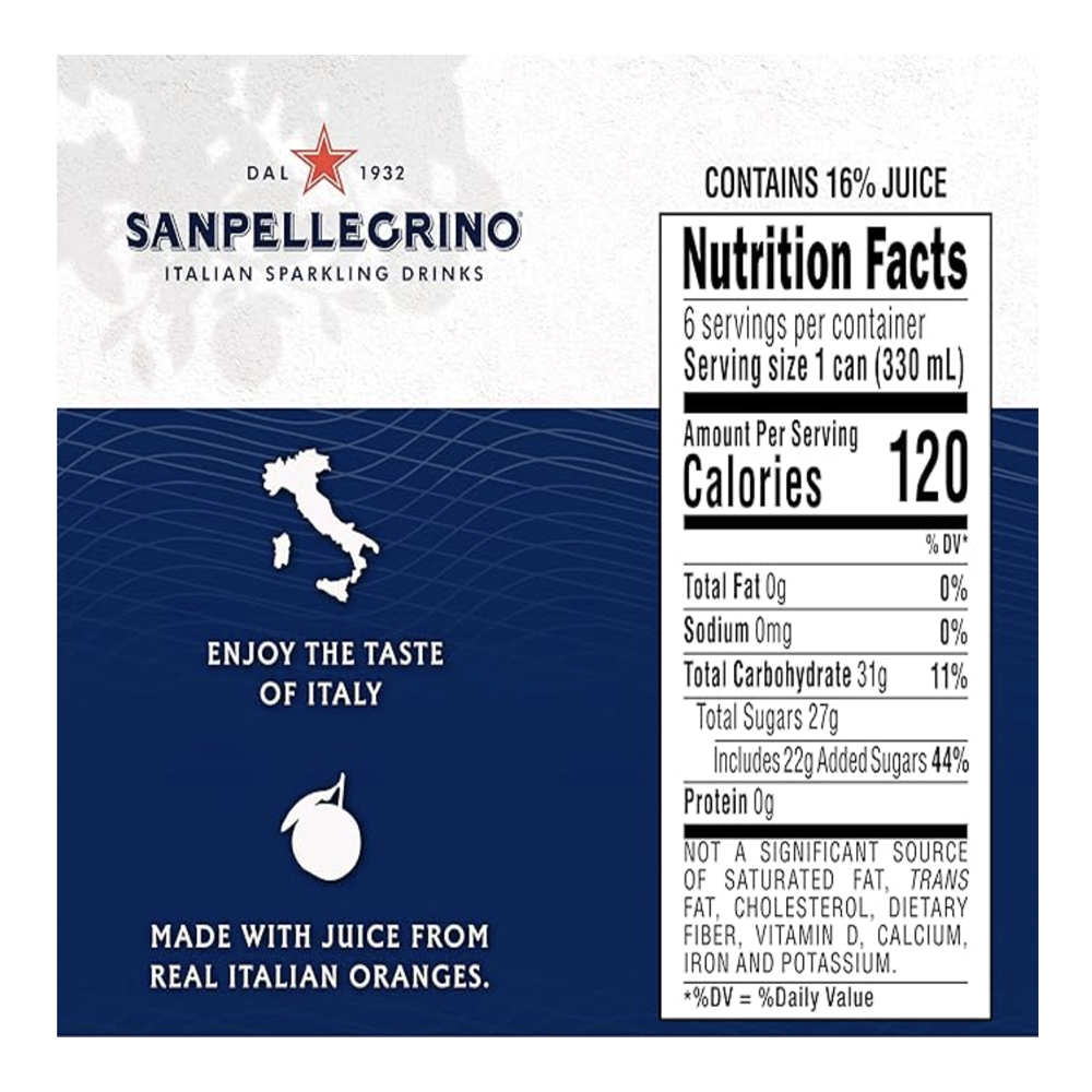 Газированный напиток Aranciata Slim – 11,16 жидких унций (330,0 мл)