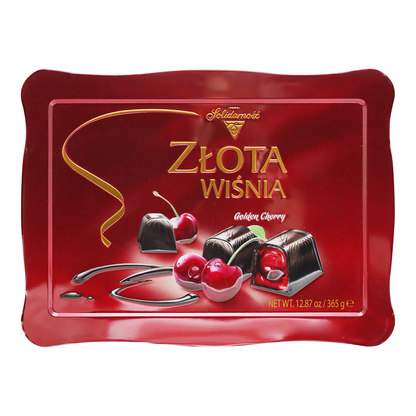 Candy Gift-Box Golden Cherry with Liqueur –  Tin – 12.88 oz (365gr)