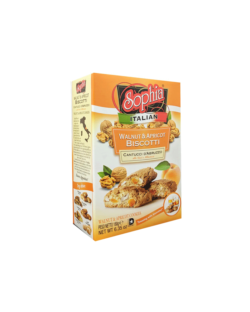 Sophia - Biscotti Cantuccini Walnut Apricot 180gr