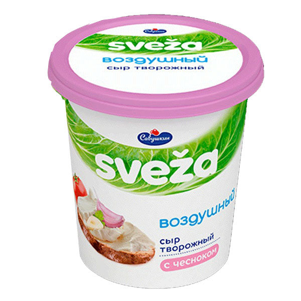 Свеза Сливочный сыр «Воздушный» с чесноком – 5,29 унции (150 г)