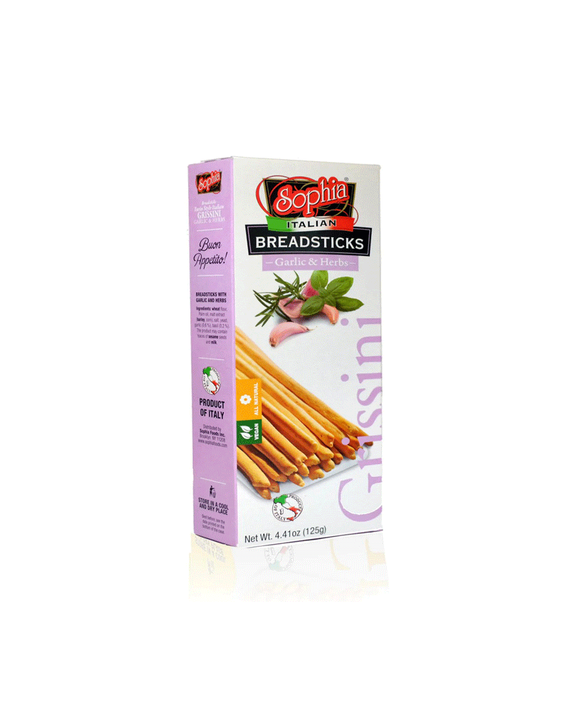 Sophia - Bread Sticks Grissini-Garlic&amp;Herbs 125gr