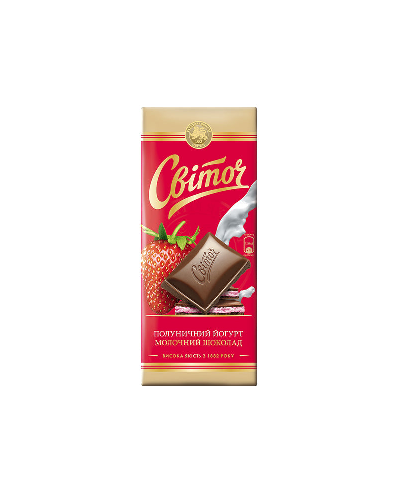 Svitoch - Chocolate Avtorskiy - Milk With Strawberry Yogurt 90gr