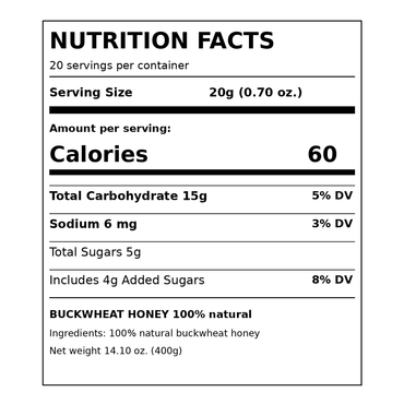 Honey Natural Buckwheat Honey – 14.11 oz (400gr)