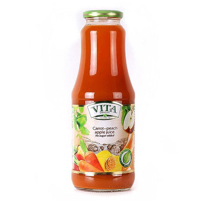 Juice Carrot, Peach and Apple –  Glass –  1.06 qt – 33.81 fl oz (1.0lt)