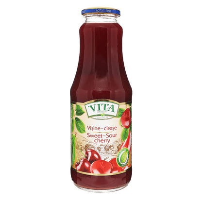 Juice Sour-Sweet Cherry Nectar –  Glass –  1.06 qt – 33.81 fl oz (1.0lt)