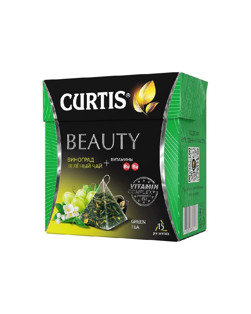 Curtis - Green Tea Beauty W/Grape 3D Tea Bags 15tb