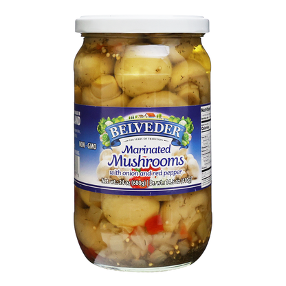 Маринованные грибы с луком и красным перцем – 23,99 унции (680 г)