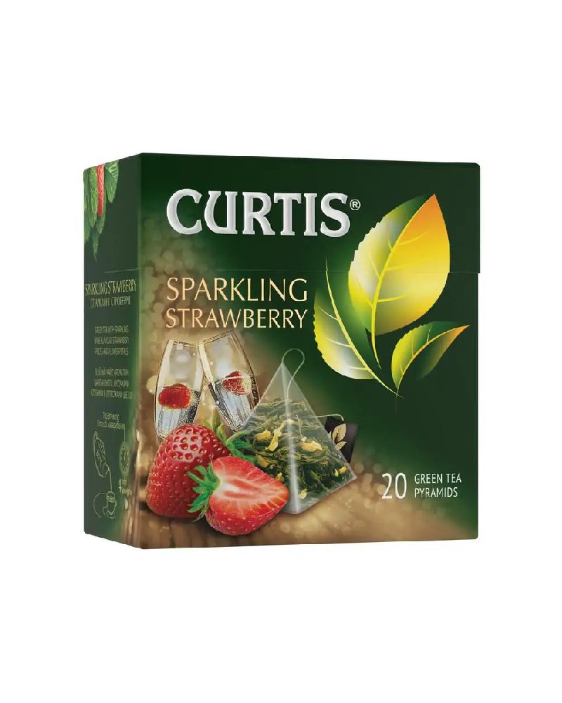 Curtis - Green Tea Sparkling Strawberry 3D Tea Bags 20tb